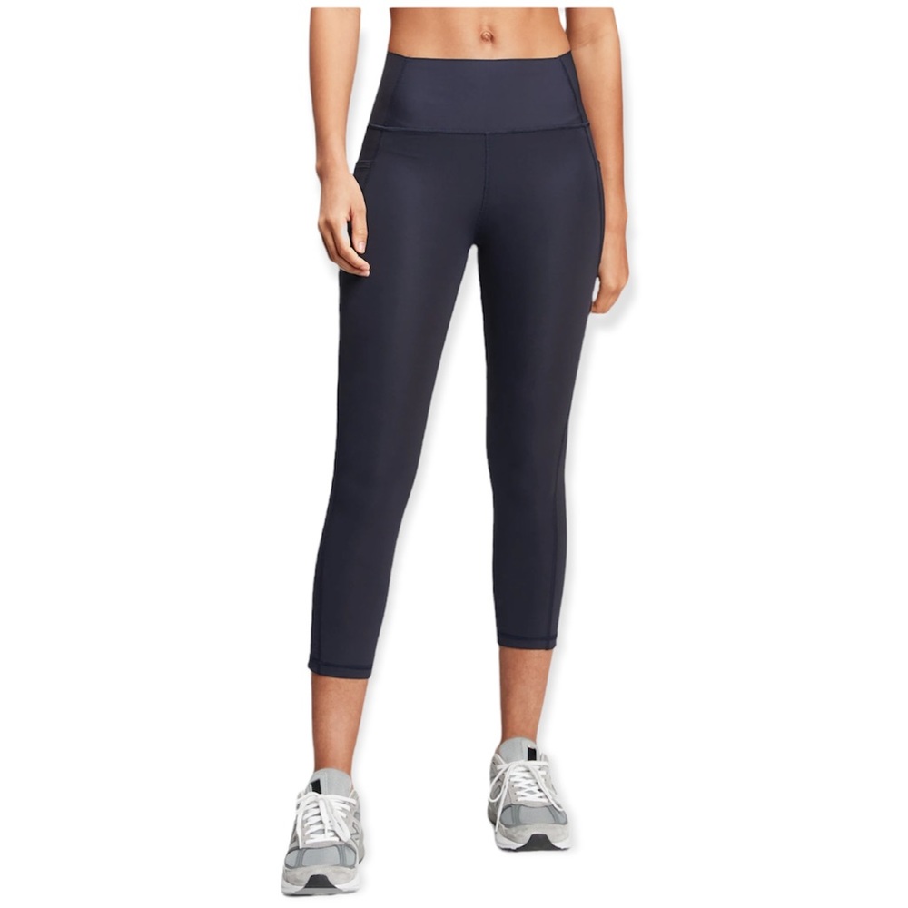 GapFit Navy Solid High Rise Sculpt Revolution Compressive Crop Leggings Size XL